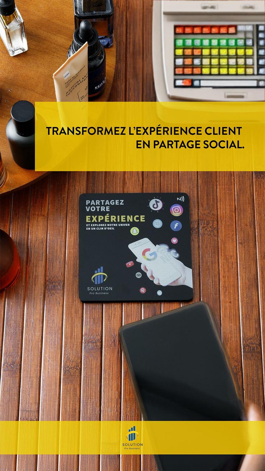 Plaque NFC Noire Multi Réseaux Sociaux – Image 2