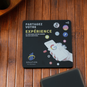 Plaque NFC Noire Multi Réseaux Sociaux